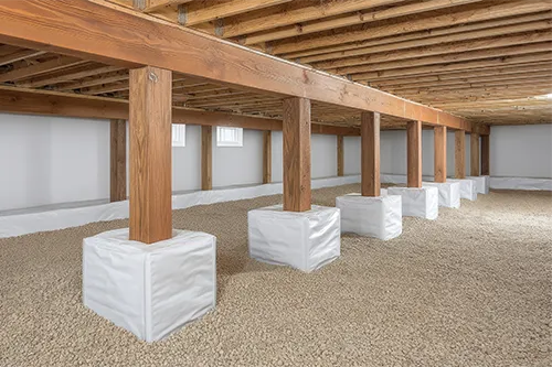 Isolation de vide sanitaire en mousse polyuréthane projetée