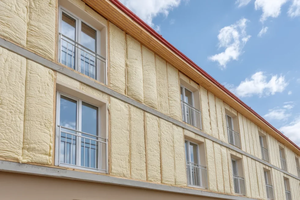 Isolation extérieure en mousse polyuréthane projetée